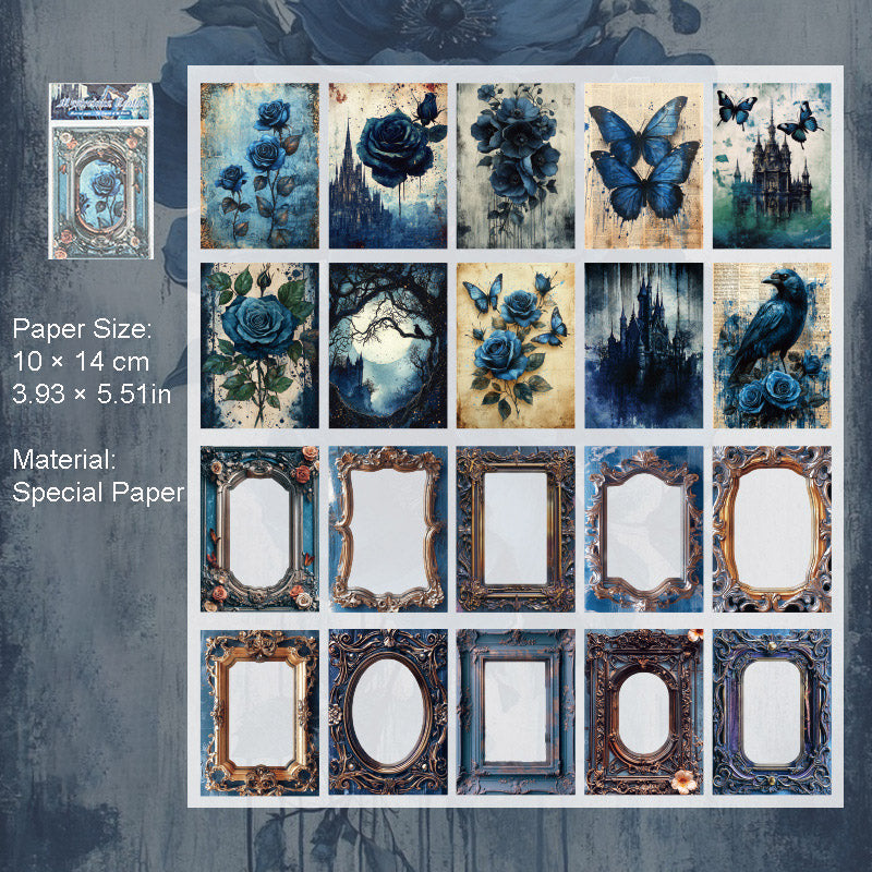 20 Pcs Gothic Scrapbook Paper and Frame SMJD