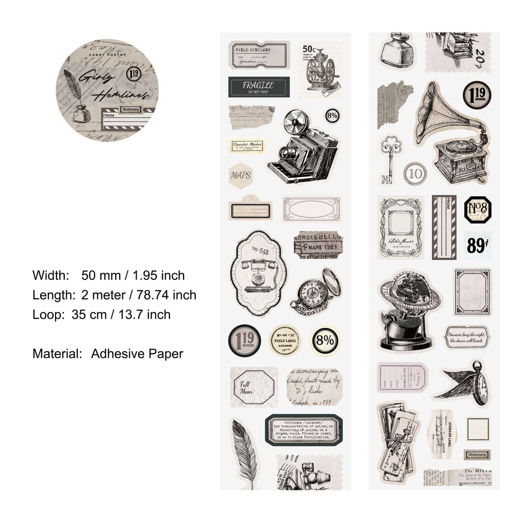 1 Roll Vintage Sticker Tape JSJWY
