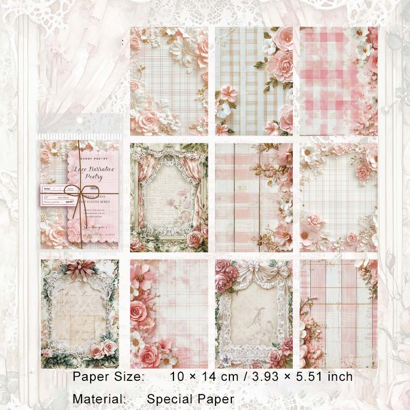 30 Pcs Vintage Floral Scrapbook Paper HQWS