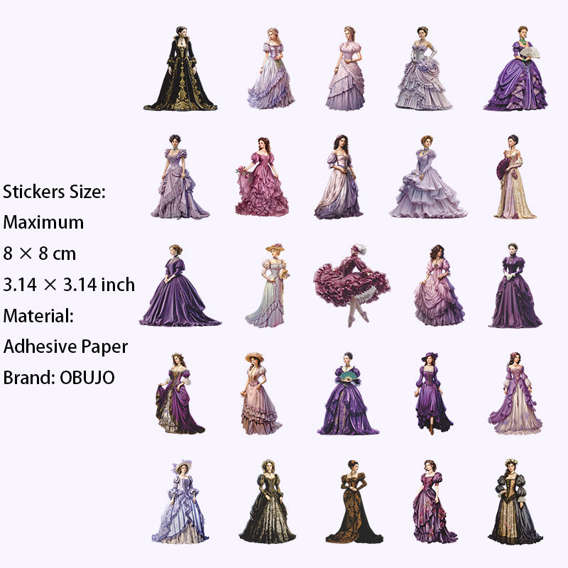 15 Pcs Vintage Party Lady Stickers NJYC