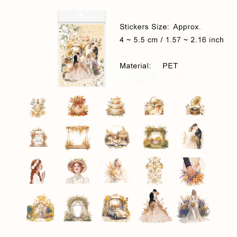 40 Pcs Couple Wedding Theme PET Stickers TMXQ