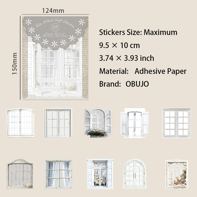 10 Pcs Window Themed Stickers HCZM