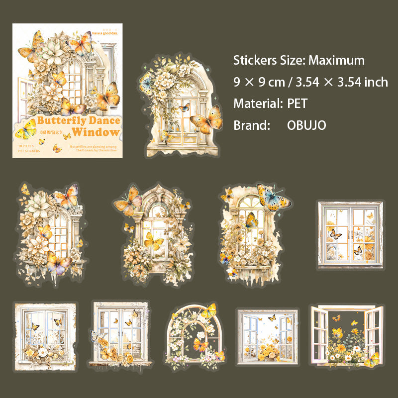 10 Pcs Butterfly Door Window PET Stickers DWCB