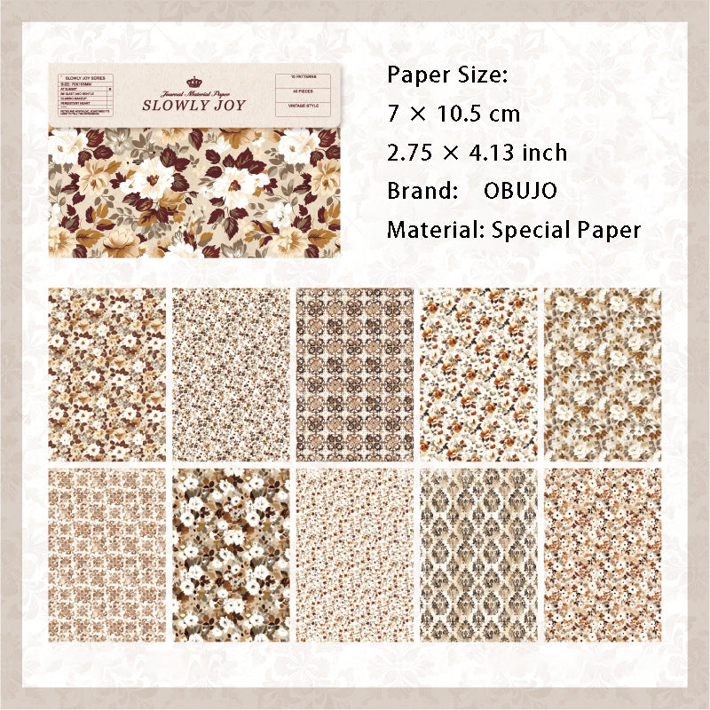 40 Sheets Vintage Floral Scrapbook Paper MMDHX