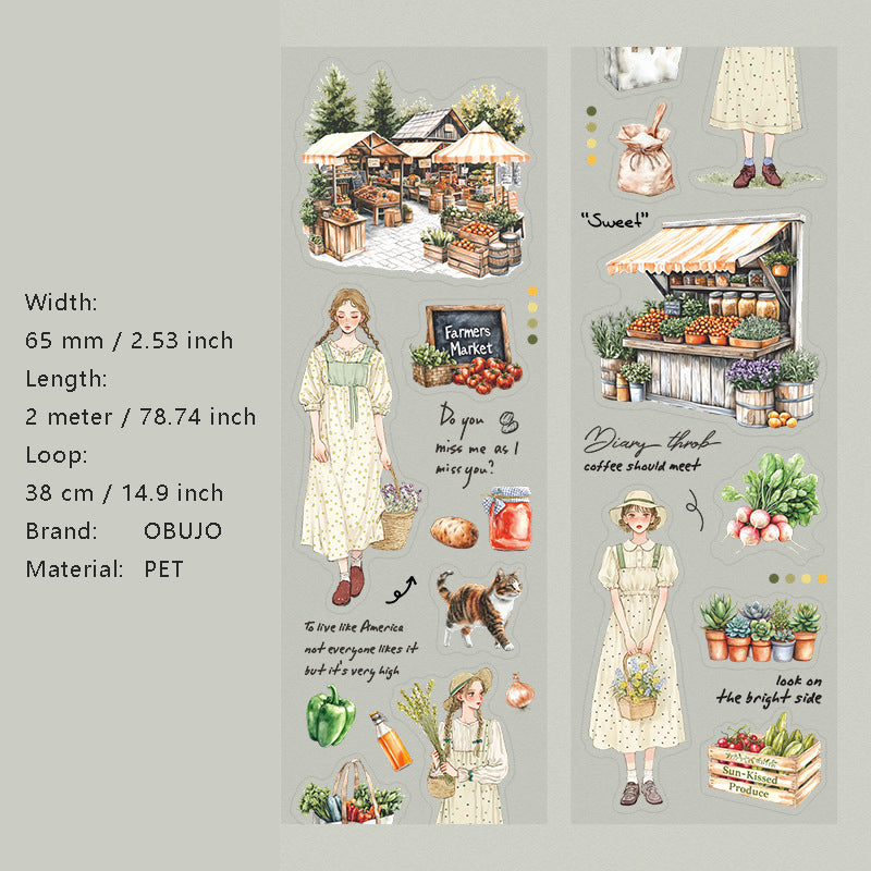 1 Roll Daily Life PET Stickers Tape RSGHS