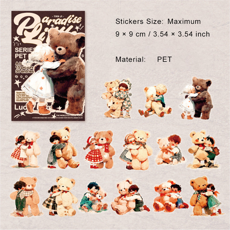 30 Pcs Childhood Theme PET Stickers XXLY