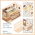 3D Shop Room Scene PET Stickers Kit XJLXL