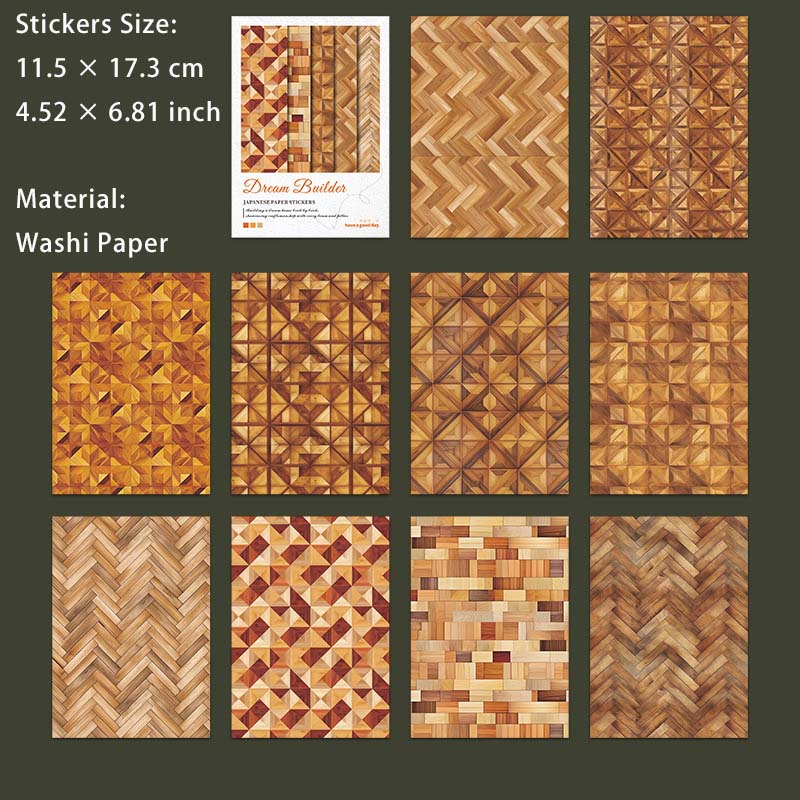 10 Pcs Wall Texture Scrapbook Stickers MXJZS
