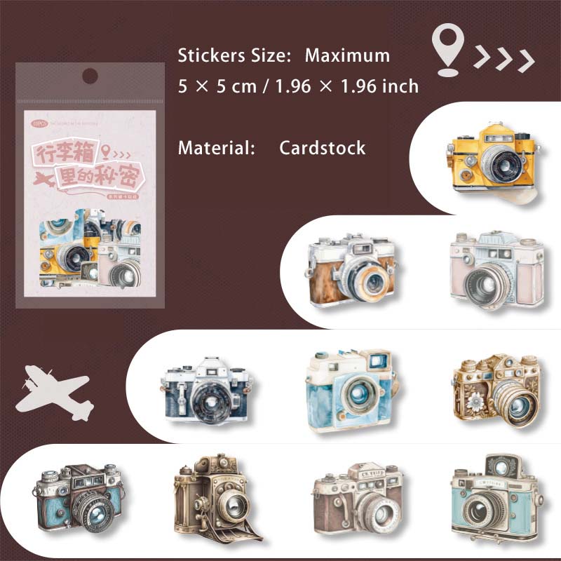10 Pcs Travel Theme Stickers XLXDMM