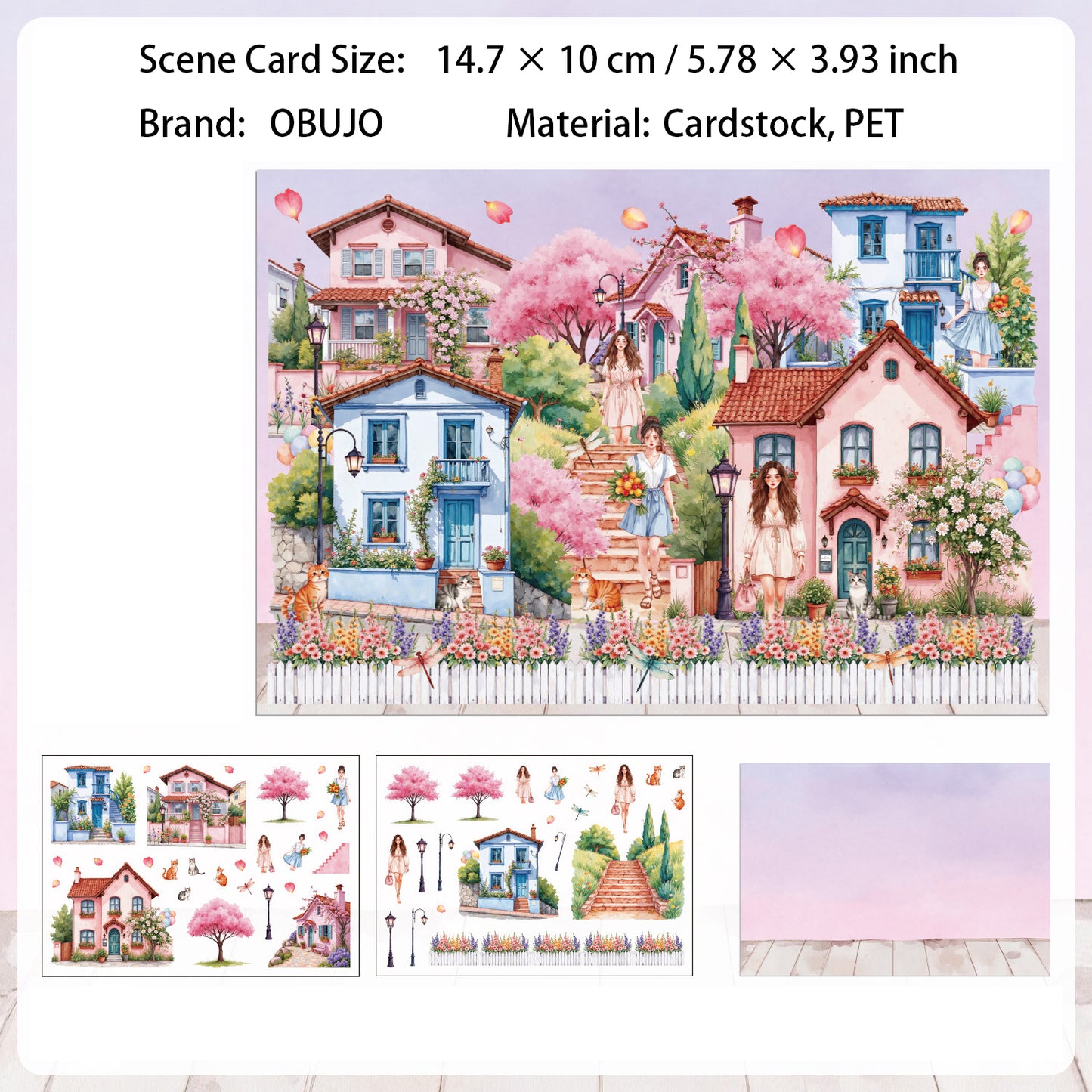 Fantasy Garden Manor Scene DIY Stickers Kit HYTL