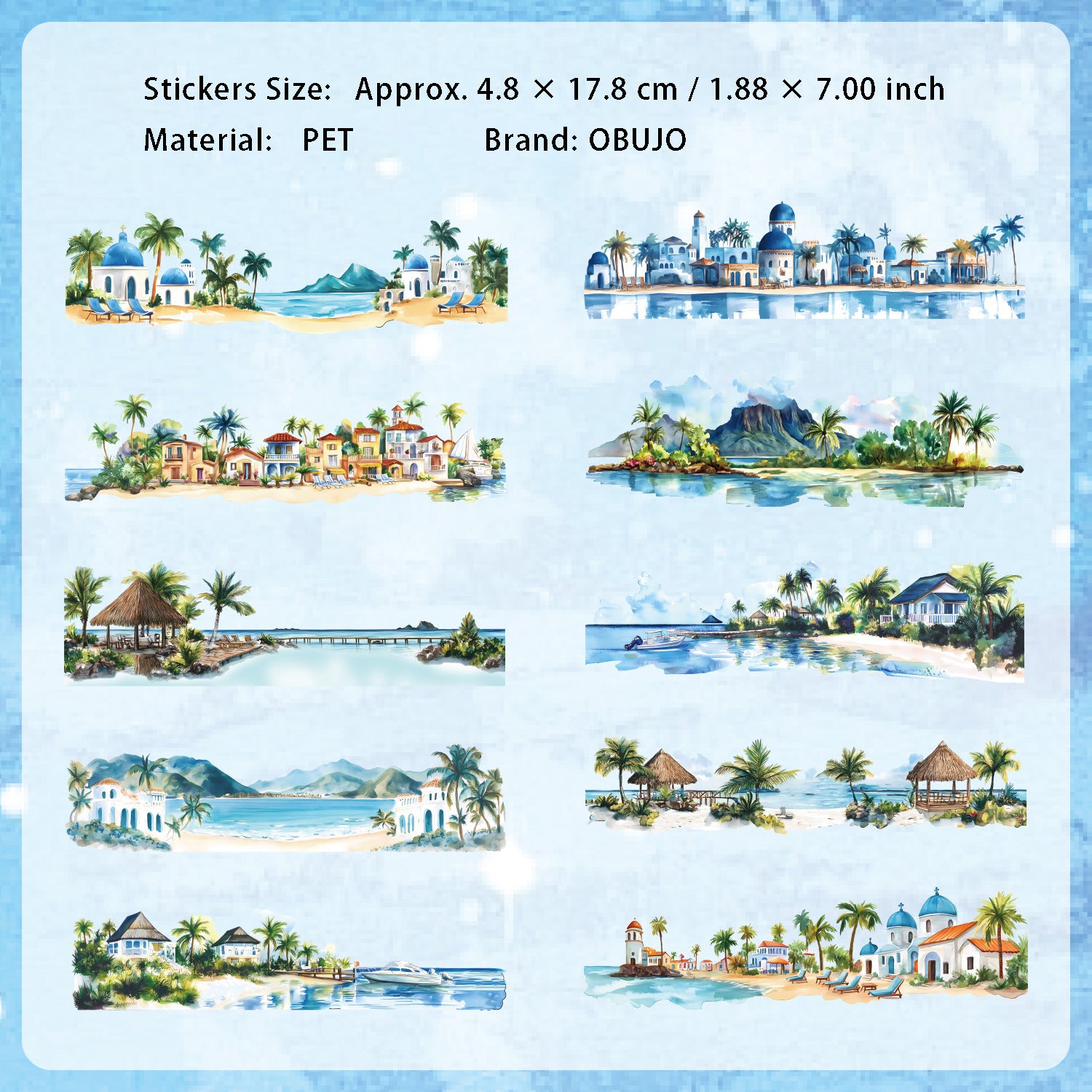 10 Pcs Seasonal Landscape PET Stickers GSZL
