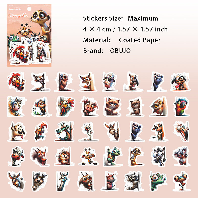 40 Pcs Funny Animal Stickers FKDWY
