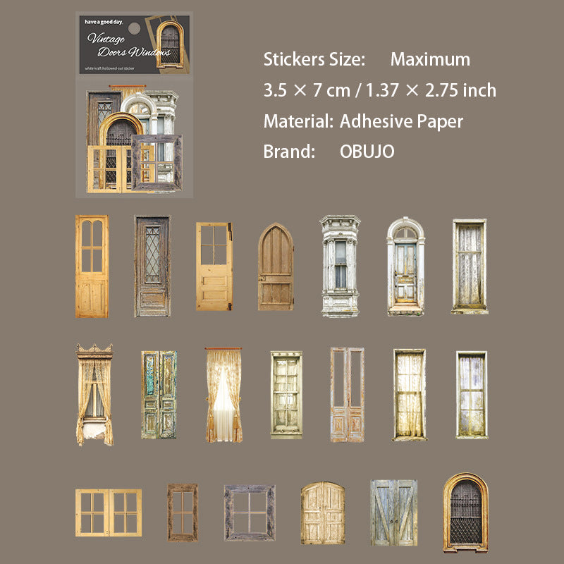 20 Pcs Vintage Windows Door Stickeres JYMC