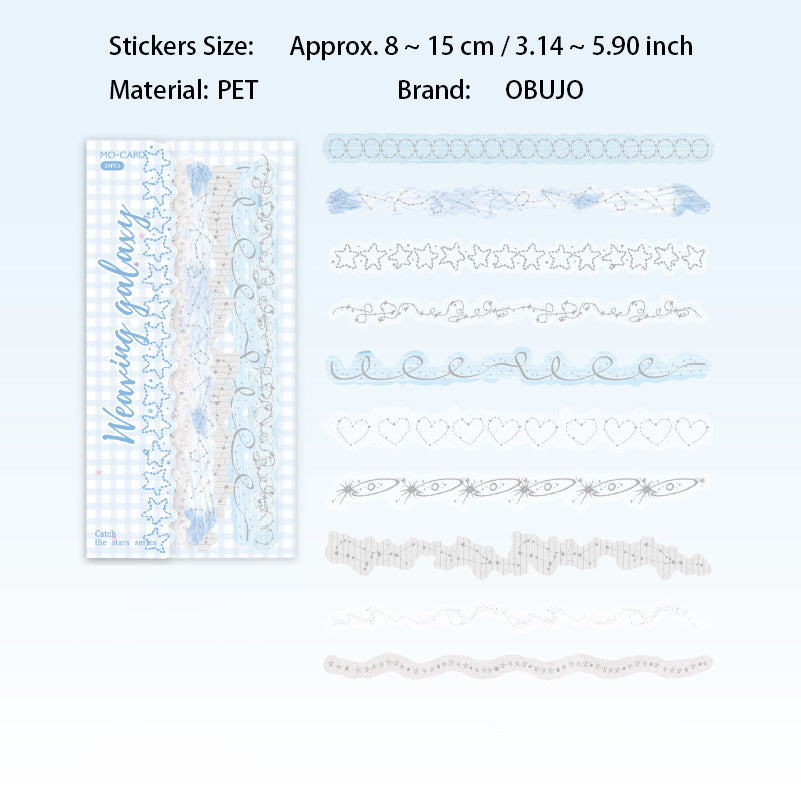 20 Pcs Star Themed PET Stickers BZXX