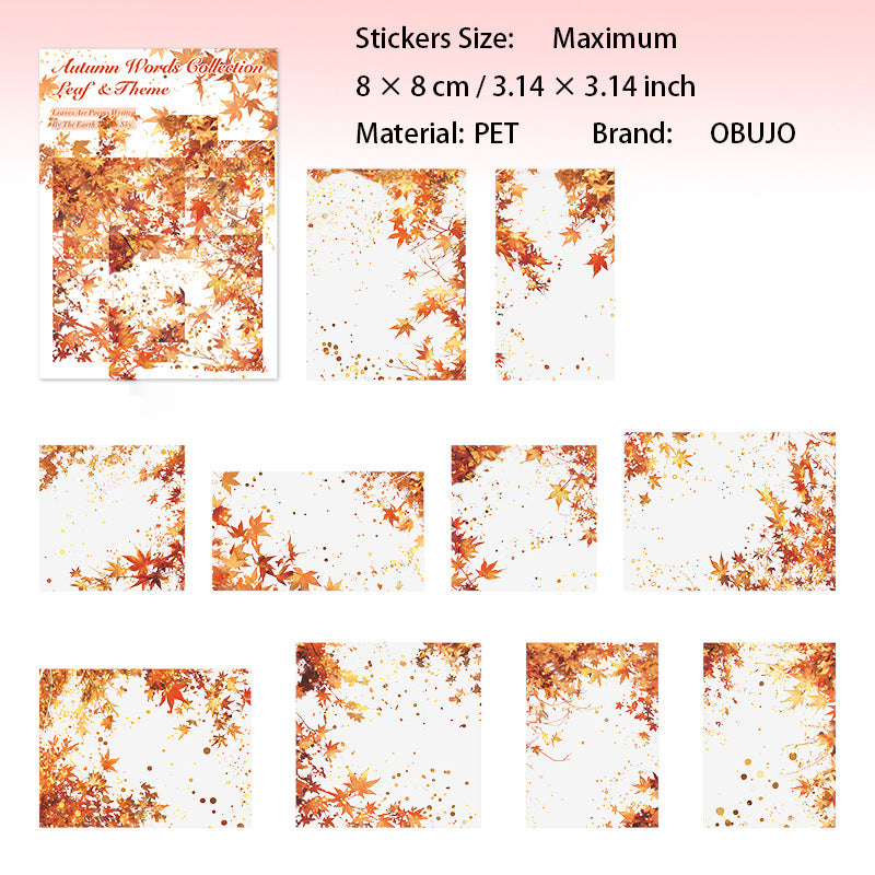 20 Pcs Autumn Leaves PET Stickers QYJXL