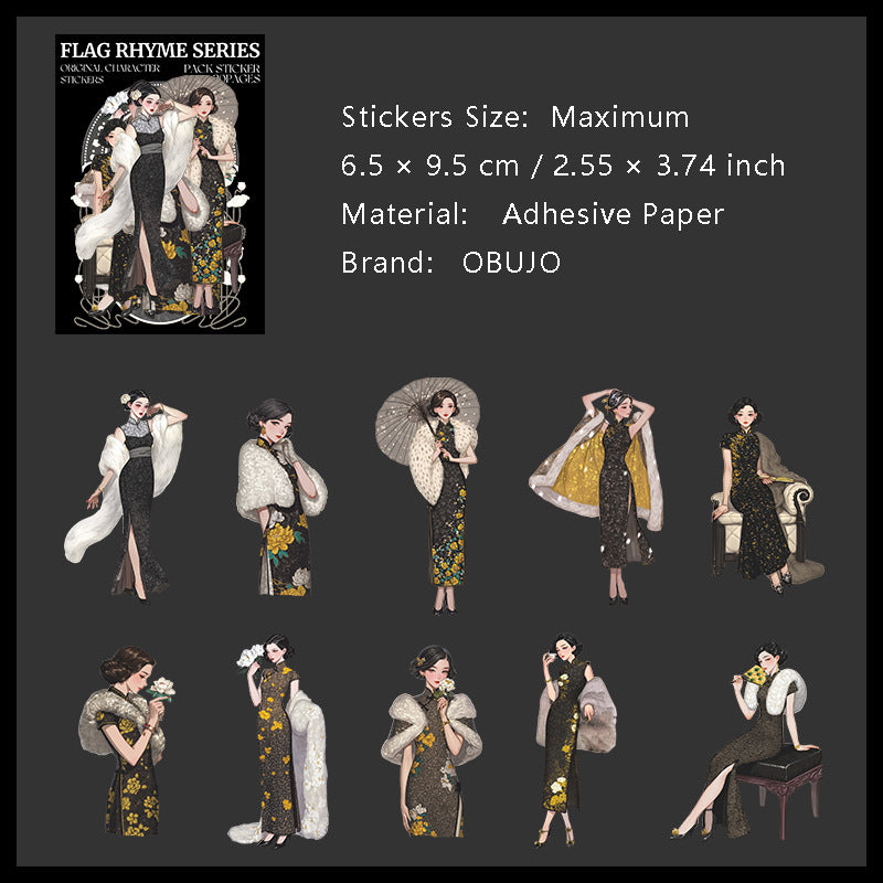 20 Pcs Classic Lady Stickers QJXL