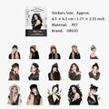 30 Pcs Fahsion Girl PET Stickers JRSD