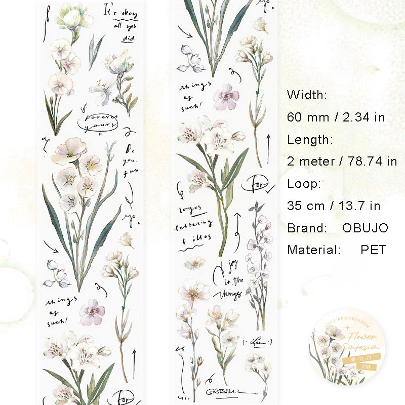1 Roll Shell Light Flower PET Tape YHSC