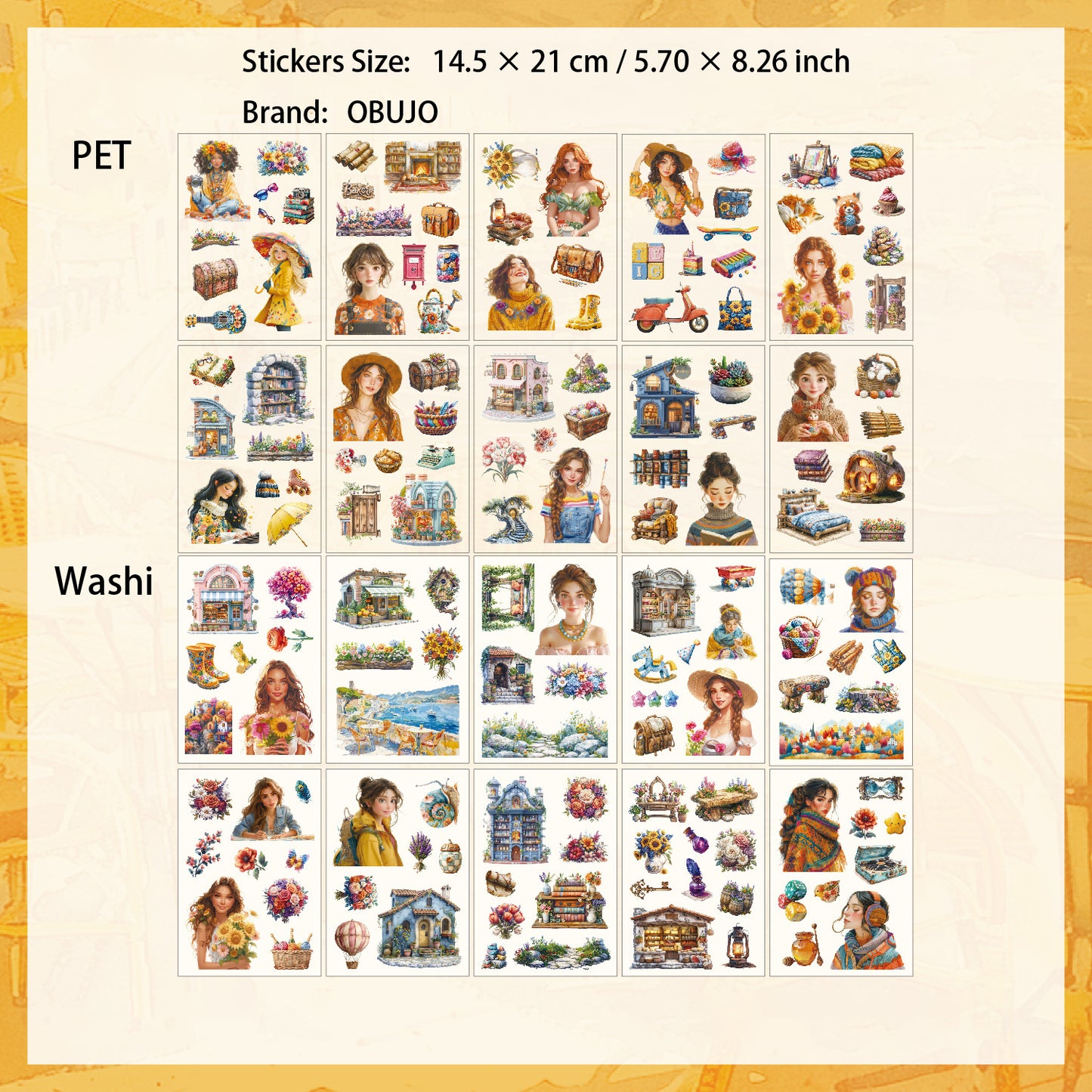 20 Sheets Girl Lifestyle Stickers Book MYXF