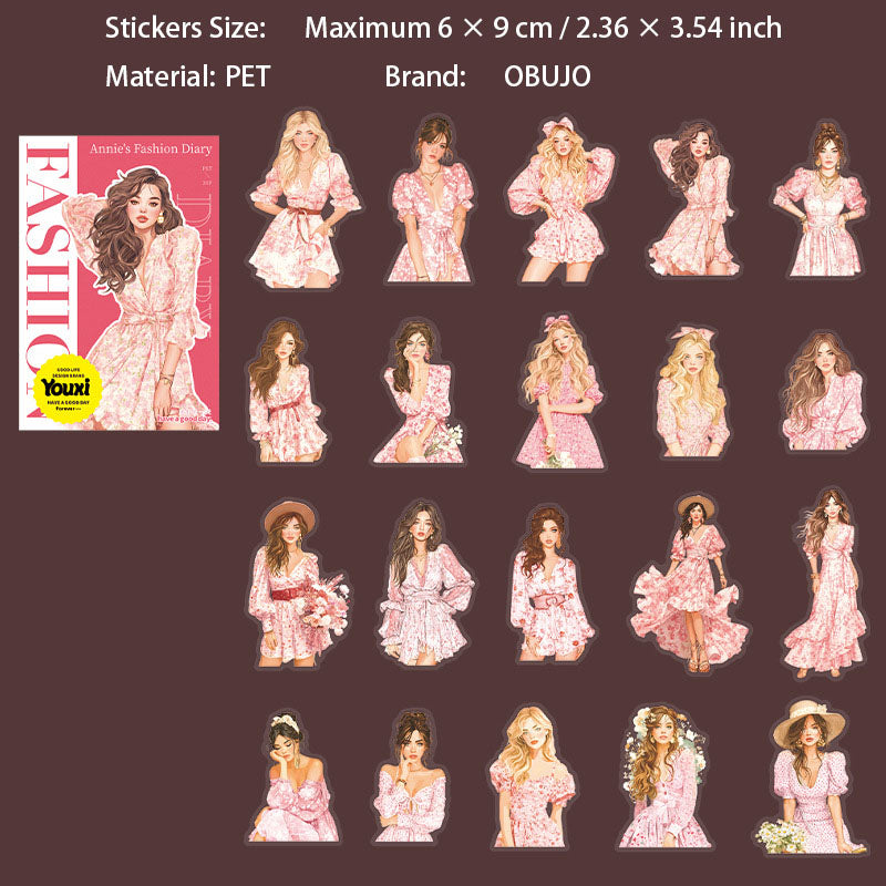 20 Pcs Urban Girl PET Stickers ANSSRJ
