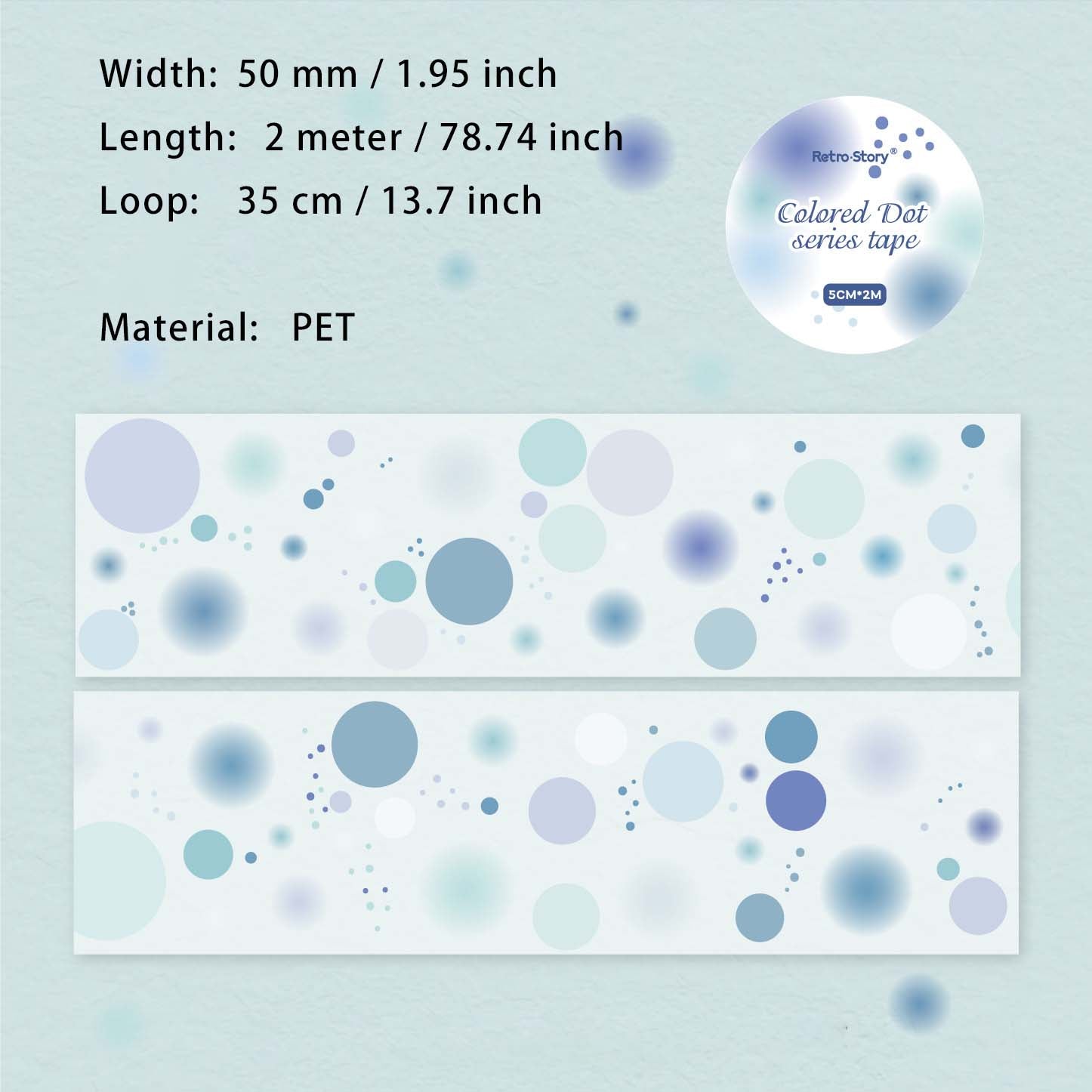 1 Roll Watercolor Dot PET Tape CSXL