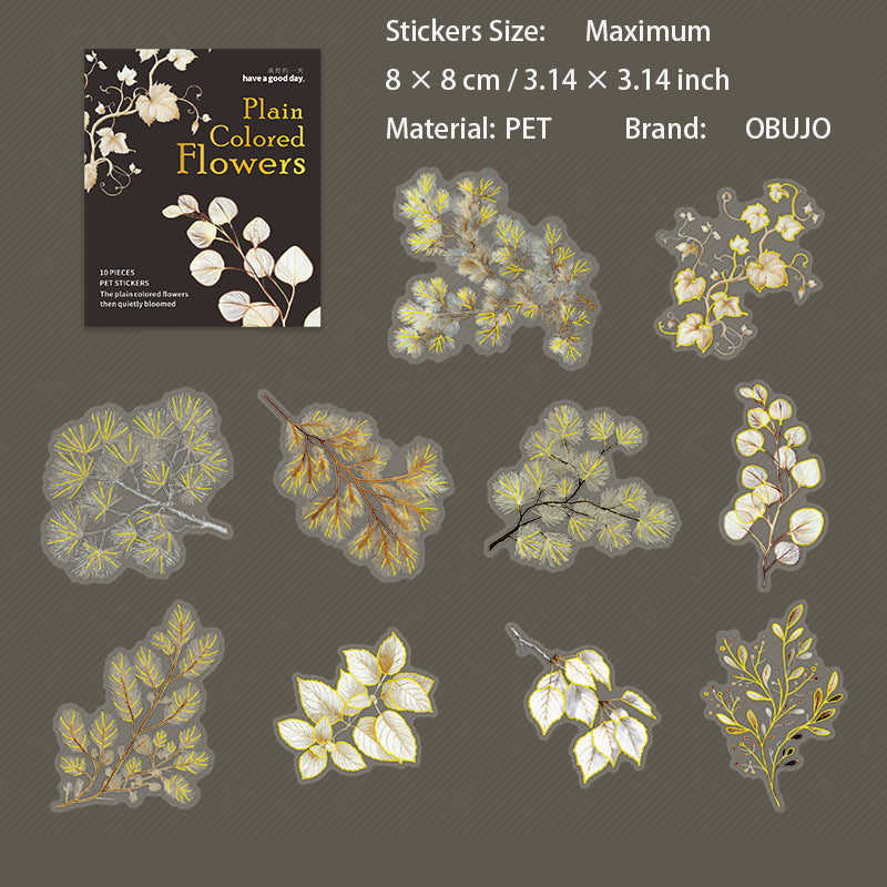10 Pcs Gold Foil White Flower SSHK