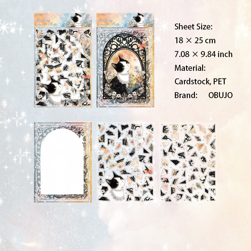 Vintage Cat Diy Puzzle  Stickers LGAY