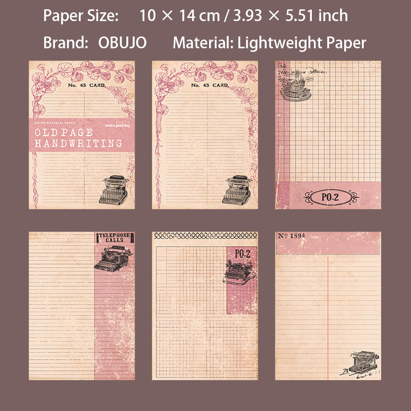 20 Pcs Old Page Journal Paper JYSJ