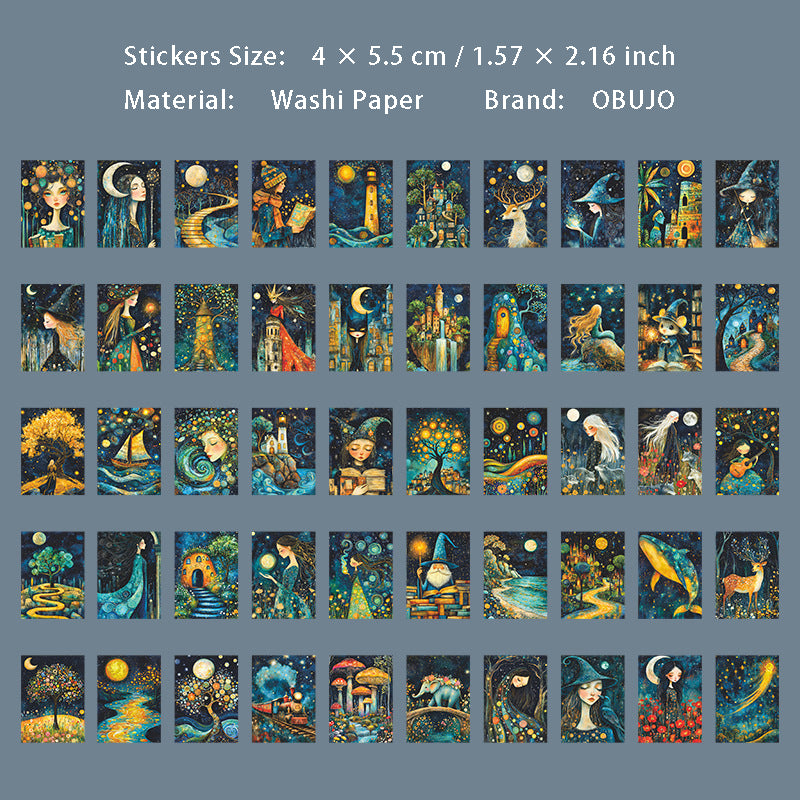 50 Pcs Fairy Tale Theme Washi Stickers Book THXS