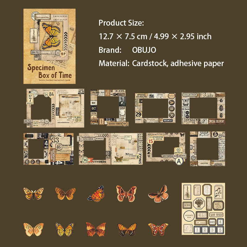 19 Pcs Vintage Frame Junk Journal Stickers SGBBX