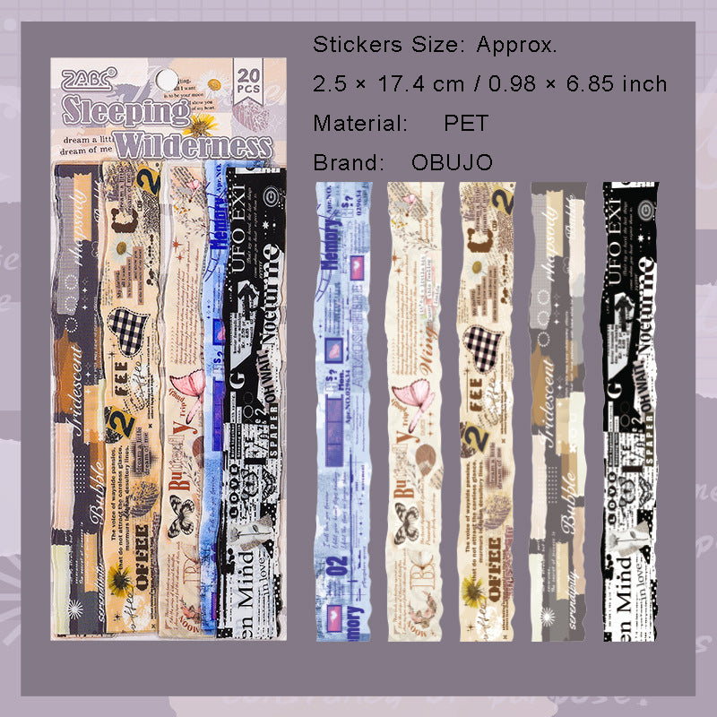 20 Pcs Vintage Journal Stickers JYSN