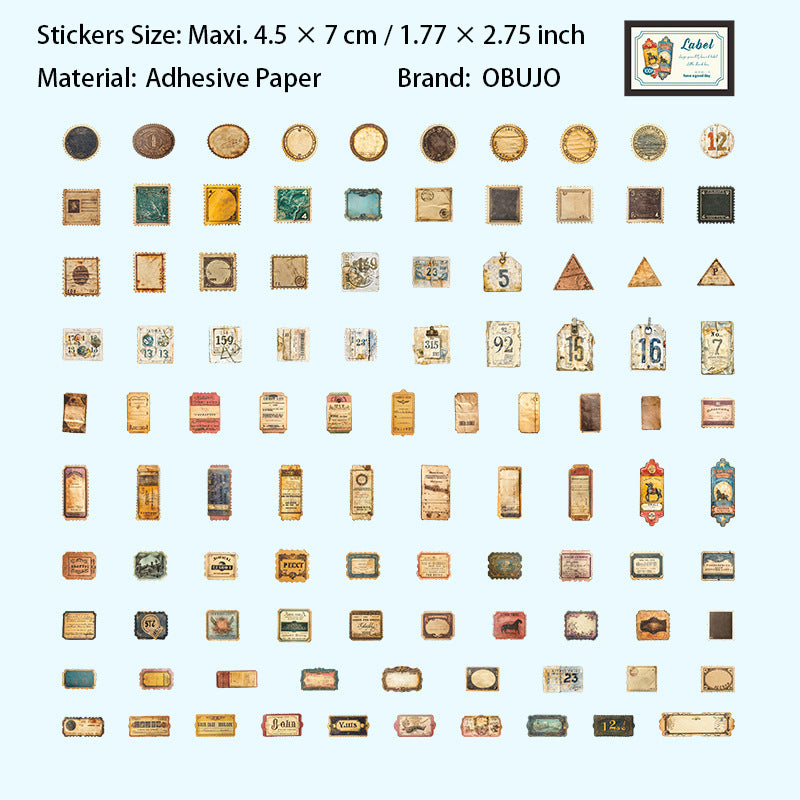 100 Pcs Vintage Wax Seal Tickets Stickers XHXX