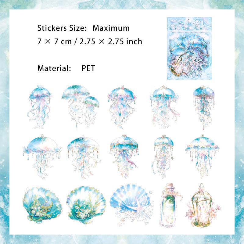 30 Pcs Ocean Sea Animal PET Stickers HYHEZ