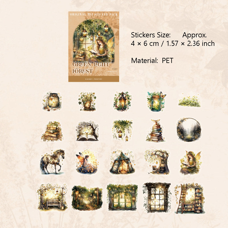 40 Pcs Fantasy Forest PET Stickers SLHX
