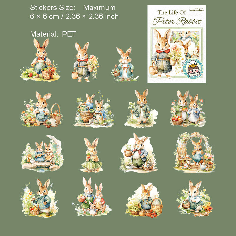 20 Pcs Bunny Rabbit PET Stickers BDTDSH