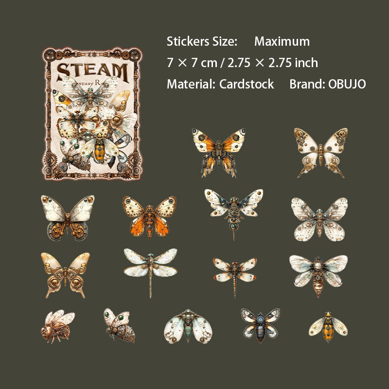 15 Pcs Vintage Punk Cardstock Stickers ZQHXL