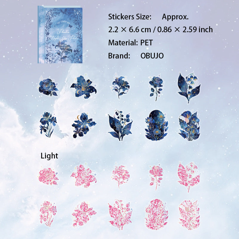 20 Pcs Galaxy Themed PET Stickers XKMY