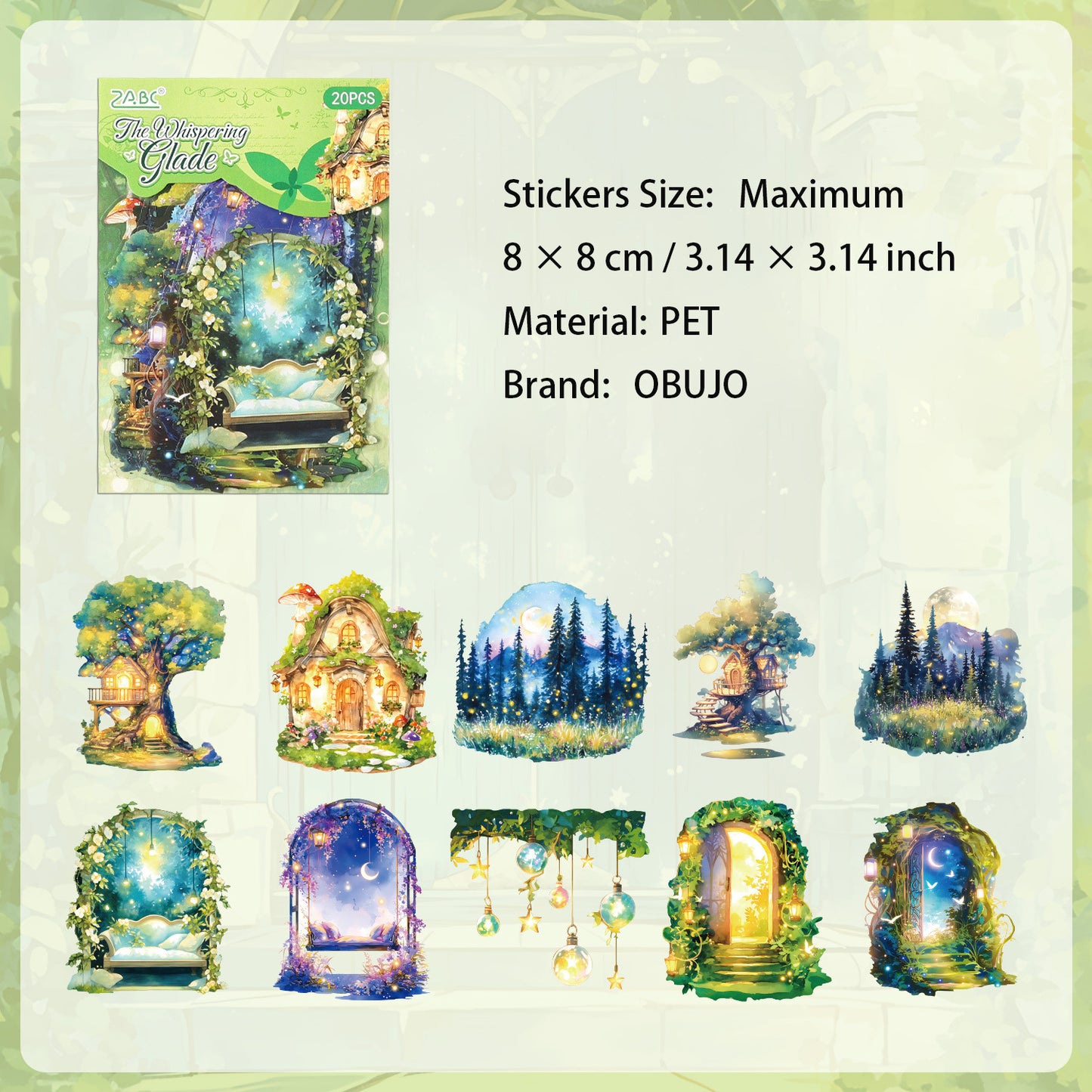 20 Pcs Magic Door House Window PET Stickers MLQY