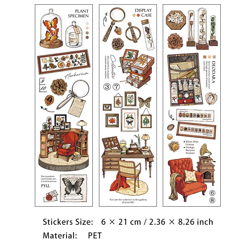 6 Pcs Vintage Scrapbook Stickers SJXZ