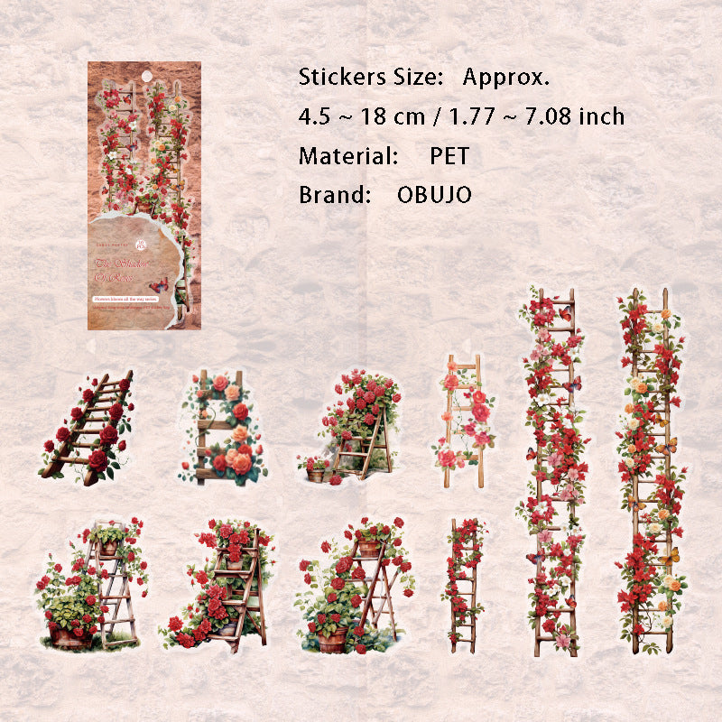 10 Pcs Garden Theme PET Stickers YLFH
