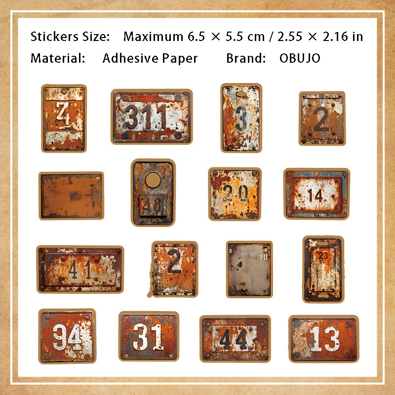 16 Pcs Vintage Object Stickers JSQM