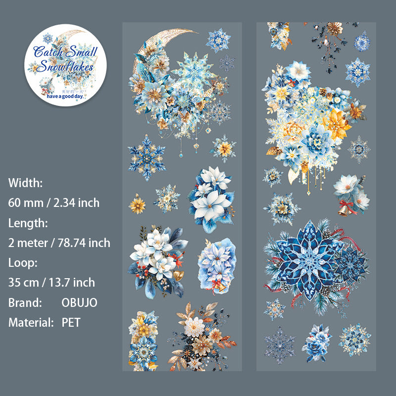 1 Roll Snowflake Themed PET Tape BZXXH