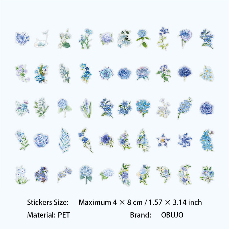 100 Pcs Seasonal Flower PET Stickers HKYQ