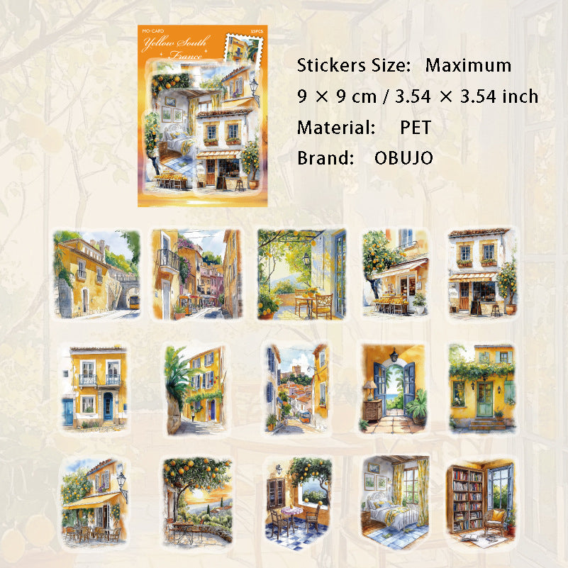 15 Pcs Street Landscape PET Stickers JDMB