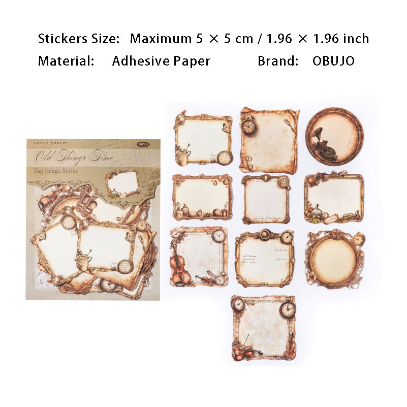 30 Pcs Vintage Notepad Stickers BQSG