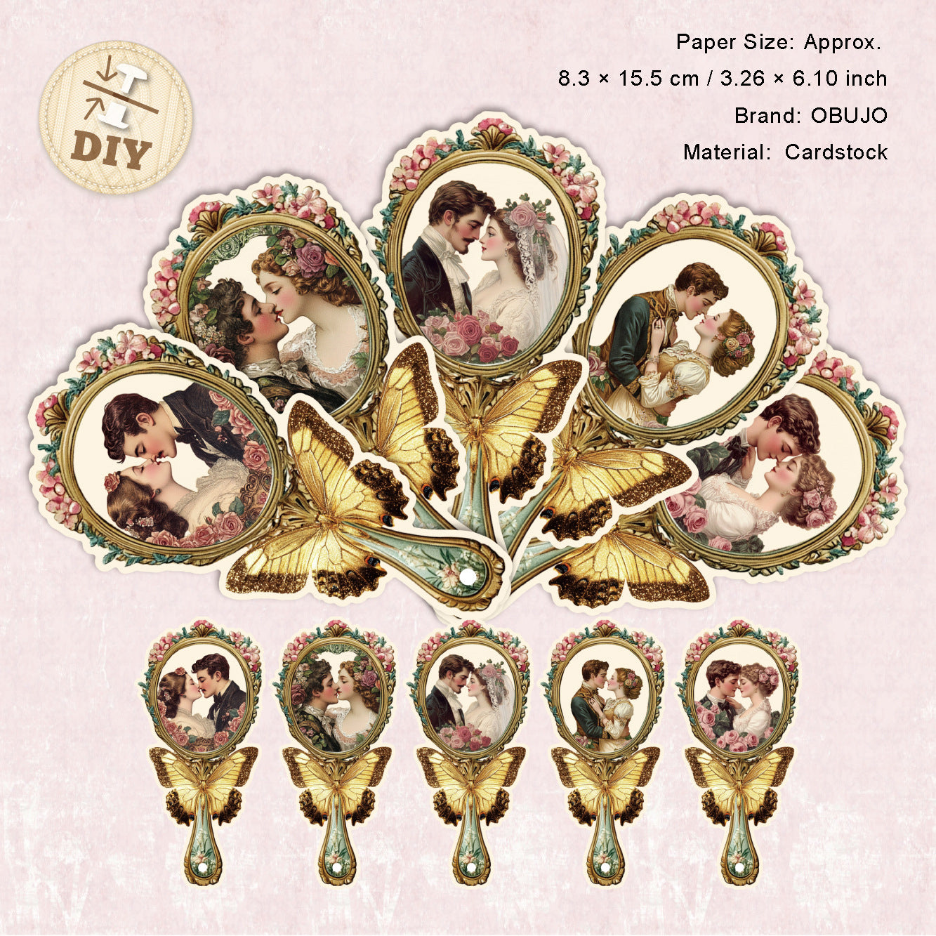 5 Pcs Vintage Fan Bookmark WDXL