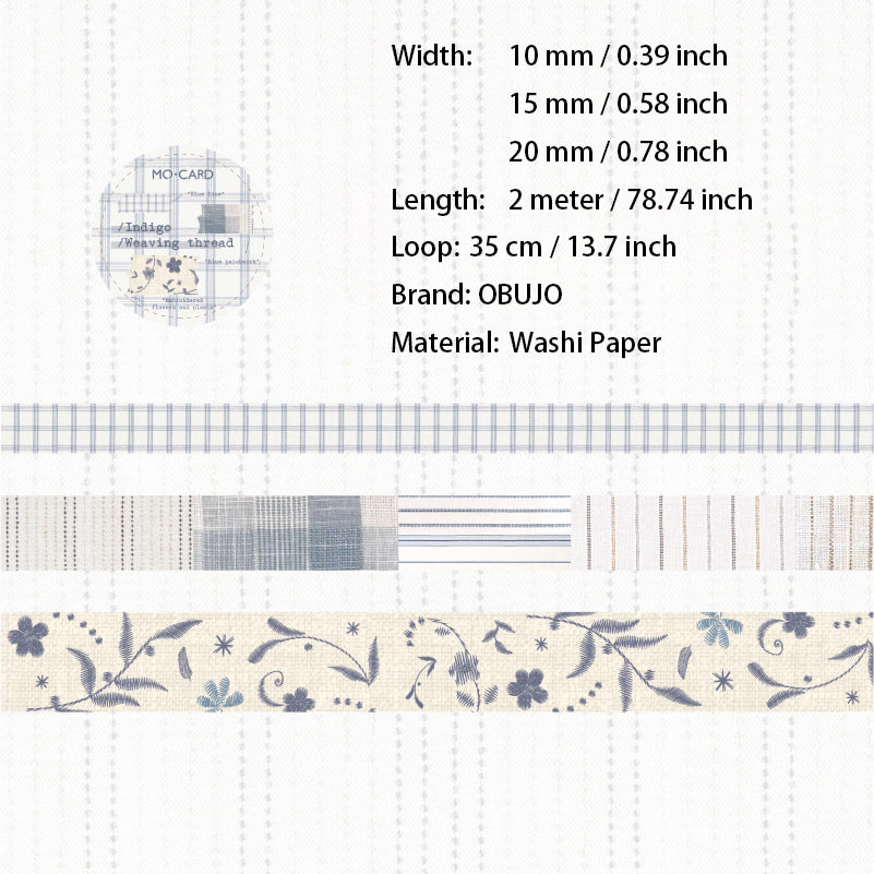 3 Rolls Vitnage Grid Washi Tapes Set SZBY
