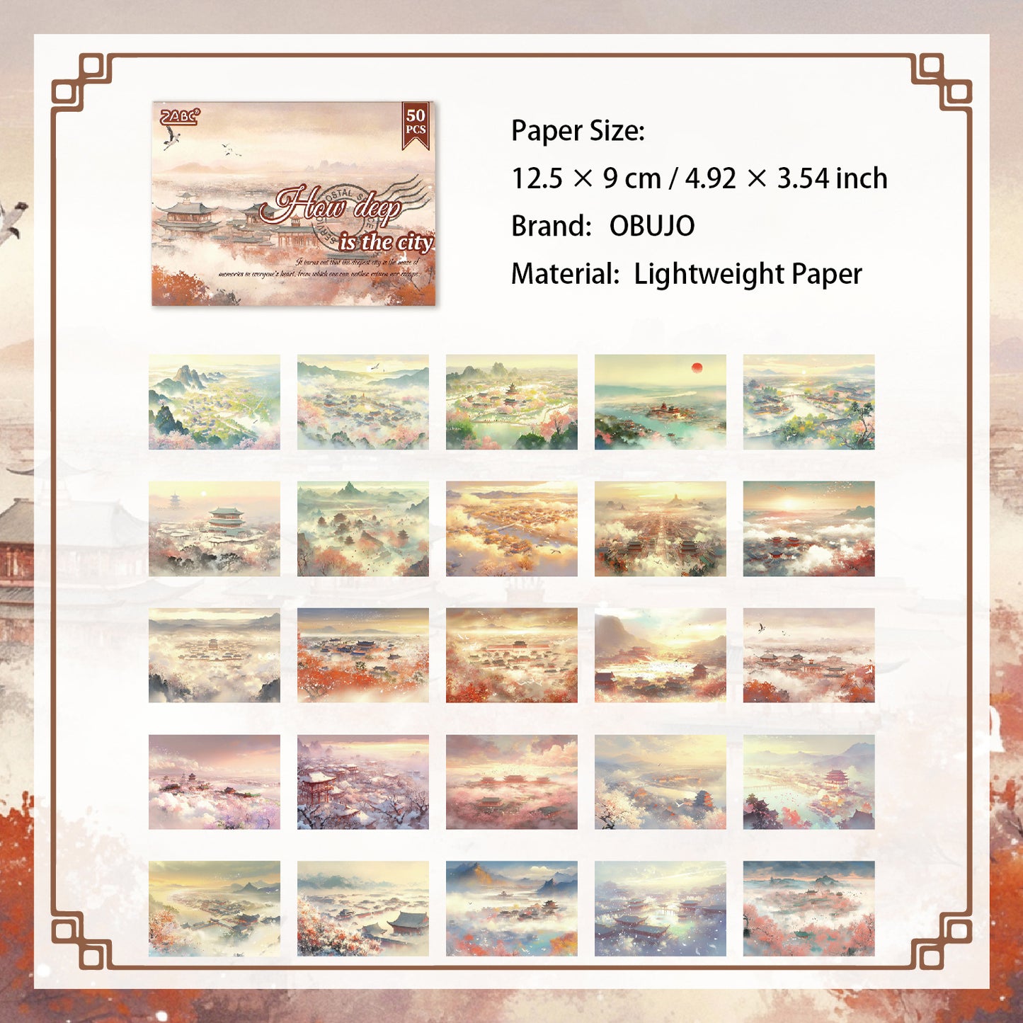 50 Sheets Natural Landscape Journal Paper SJHJ