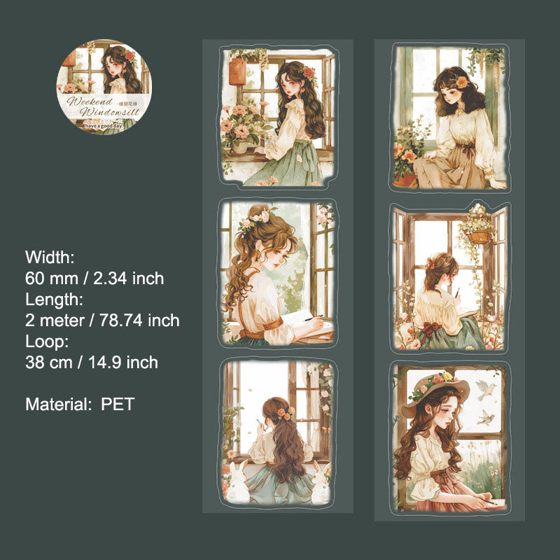 1 Roll Weedkend Girl PET Stickers Tape ZMDCT