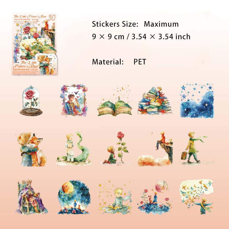 30 Pcs Fantasy Fairy Theme PET Stickers THHX